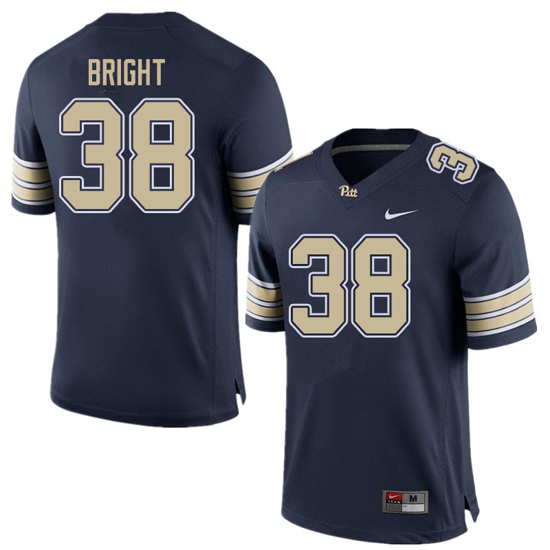 Men #38 Cam Bright Pitt Panthers College Football Jerseys Sale-Home Navy